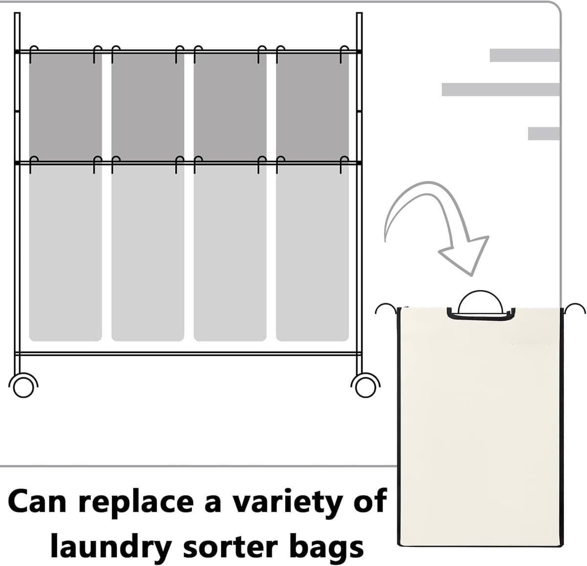 Wassorteerder Zakken - Wasopslag Organizer - Huishoudelijk Gebruik - Waterdicht Oxford Materiaal - 3476 x 2165 cm - Beige — afbeelding 1