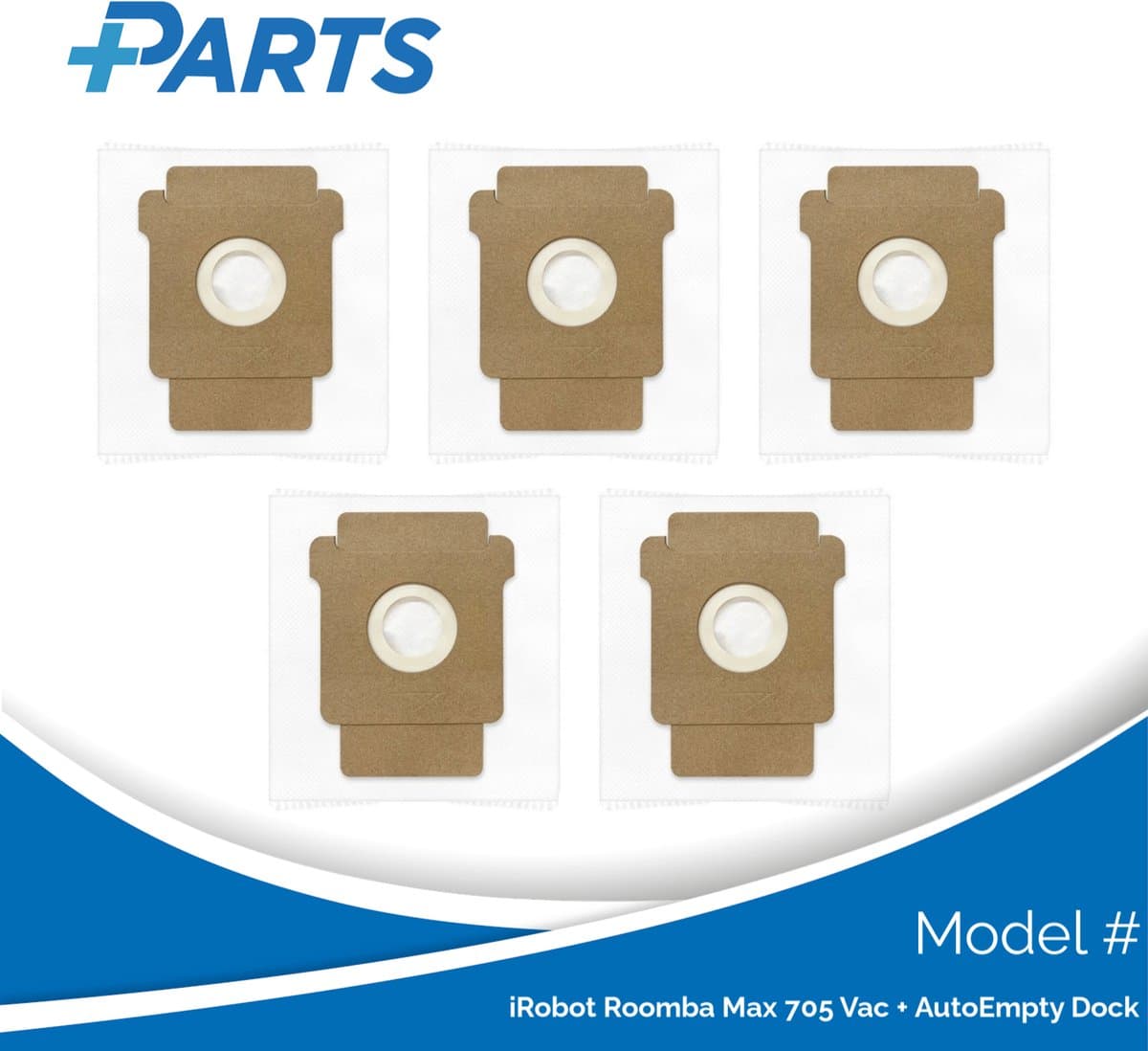 iRobot Roomba Max 705 Vac + AutoEmpty Dock Stofzakken (5 Stuks, Plus.Parts® alternatief voor 4849916) — afbeelding 1