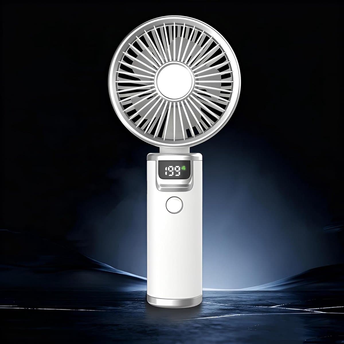 Handheld windturbineventilator - oplaadbaar - hoge snelheid - ideaal voor onderweg - SnelShoppen — afbeelding 1