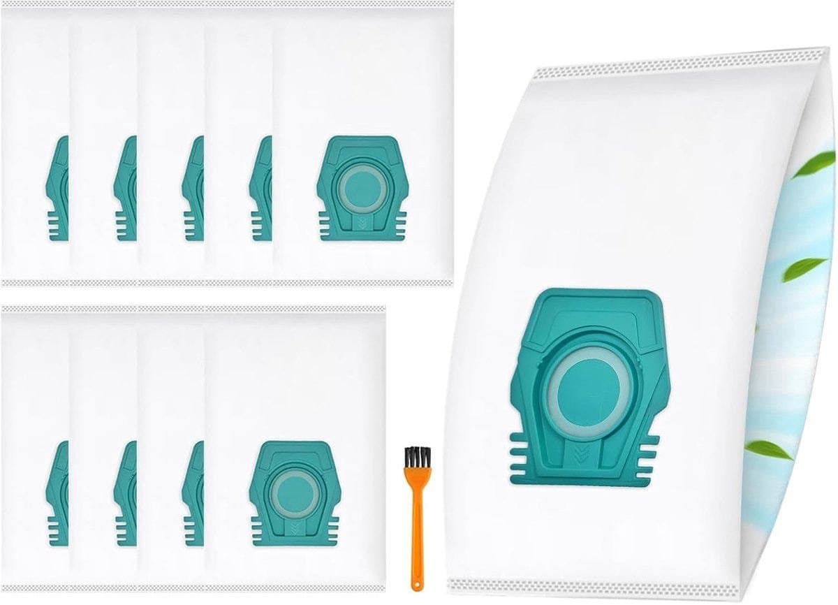 Verpakking met 10 stofzakken - inclusief 1 reinigingsborstel - geschikt voor Miele Pure TU S1 L1 stofzuiger. — afbeelding 1