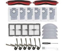 24-delige accessoireset voor Roborock Q10 S5+ – 2 hoofdborstels, 4 stofzakken, 6 dweilpads, 4 filters, 6 zijborstels, 1 schroevendraaier & 1 schoonmaakborstel