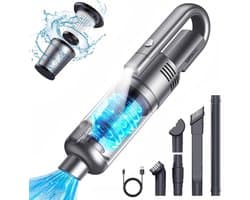 Draadloze Handstofzuiger - 120 W, 9500 PA, Lichtgewicht en Draagbaar, Ideaal voor Huis en Auto, Met LED Lamp en Diverse Accessoires
