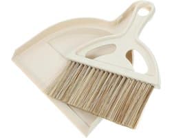 Mini Reinigingsset - Bezem Stoffer - Bureau Schoonmaken - Compact Ontwerp - 20 cm Lengte - Wit