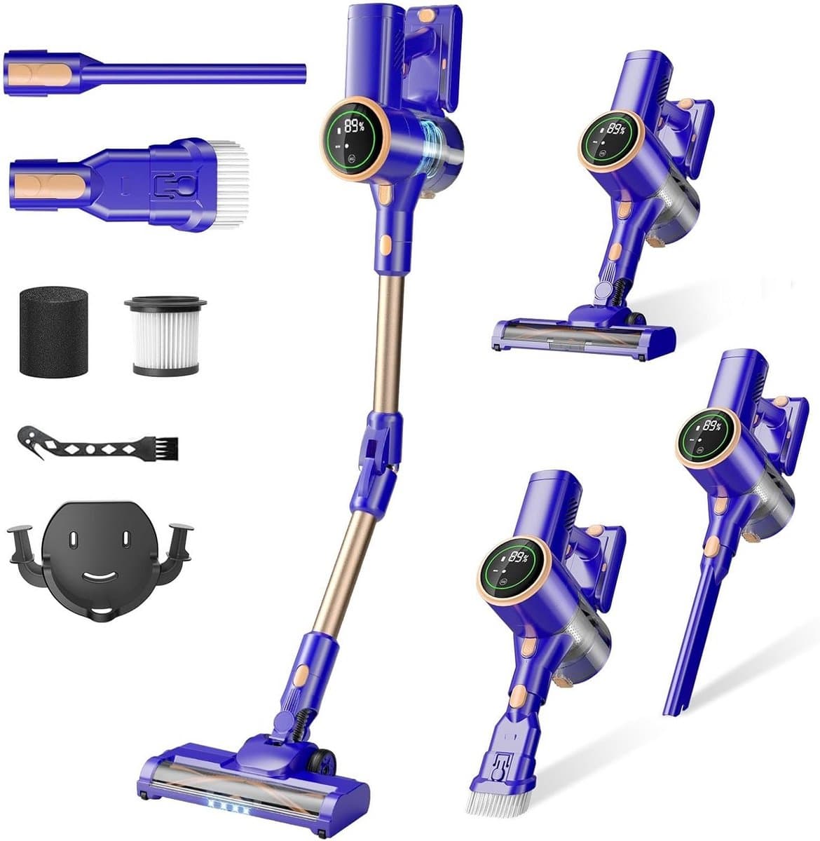 Draadloze Stofzuiger - Lichtgewicht Model - Snel Huis Schoonmaken - 180° Buigbaar - 40 Min Looptijd - Blauw — afbeelding 1