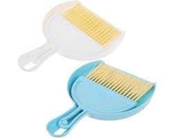 Kruimelveger Set - Kleine Bezem - Tafel Schoonmaken - Ergonomisch Ontwerp - 21 cm - Meerdere Kleuren