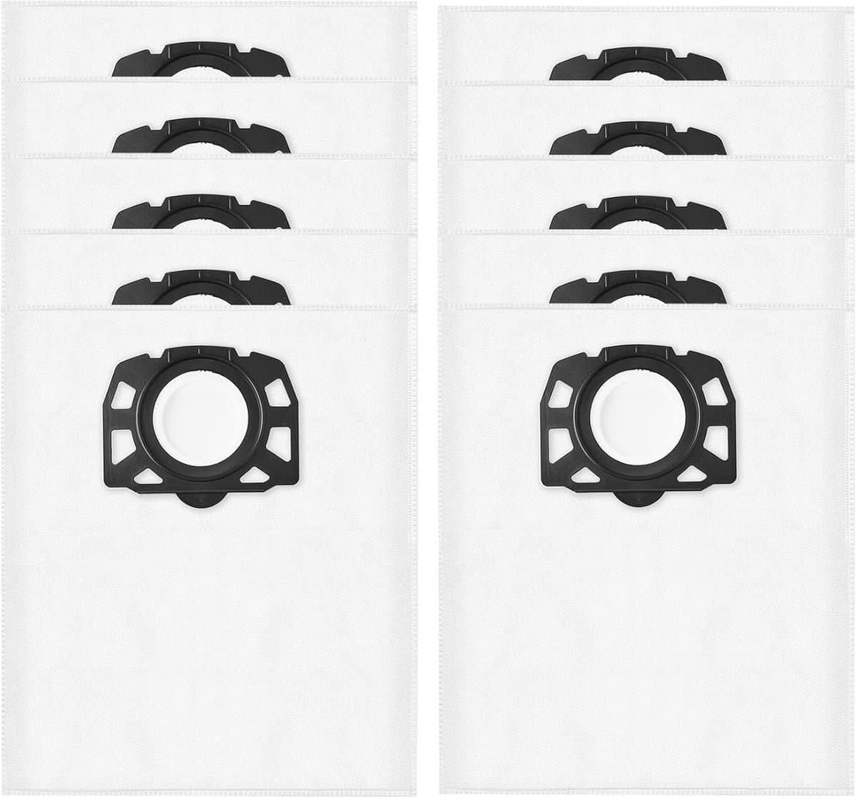 10-delige Stofzuigerzakken Set - Geschikt voor Kärcher WD2 Plus, WD3, WD3S, WD3V & SE4001 - 3-Laags Synthetisch Vlies - Scheurvaste Stofopvangzakken Geschikt voor Bouwstofzuiger - KWD 1/2/3 Onderhoudskit — afbeelding 1