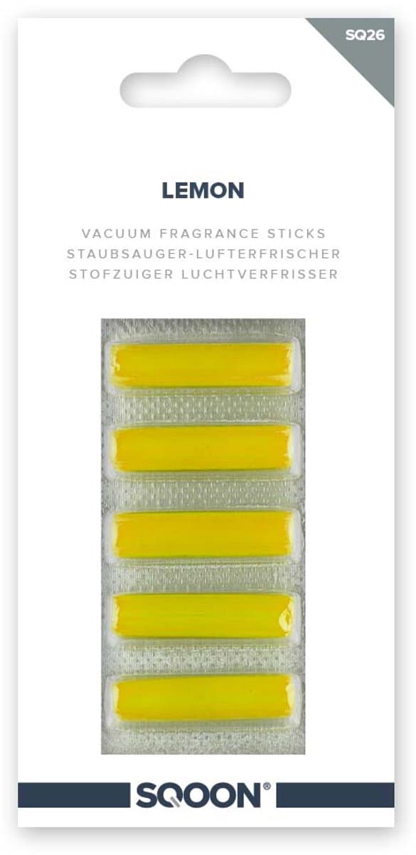 SQOON® (SQ26) Geurstaafjes Lemon voor stofzuiger - Verfrist de uitblaaslucht - Origineelnummer SQ26 - Geschikt voor universeel gebruik - Citroengeur voor een frisse schoonmaakervaring — afbeelding 1