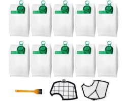 13 stuks Reserveonderdeel accessoires - geschikt voor Vorwerk VK140 - VK150 - FP140 stofzuiger - met 2 filters - 10 stofzuigerzakken - 1 reinigingsborstel