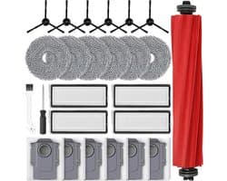 25-delige accessoireset voor robotstofzuiger - hoofdborstel, stofzakken, dweilpads, HEPA-filters, zijborstels, reinigingsborstel, schroevendraaier.