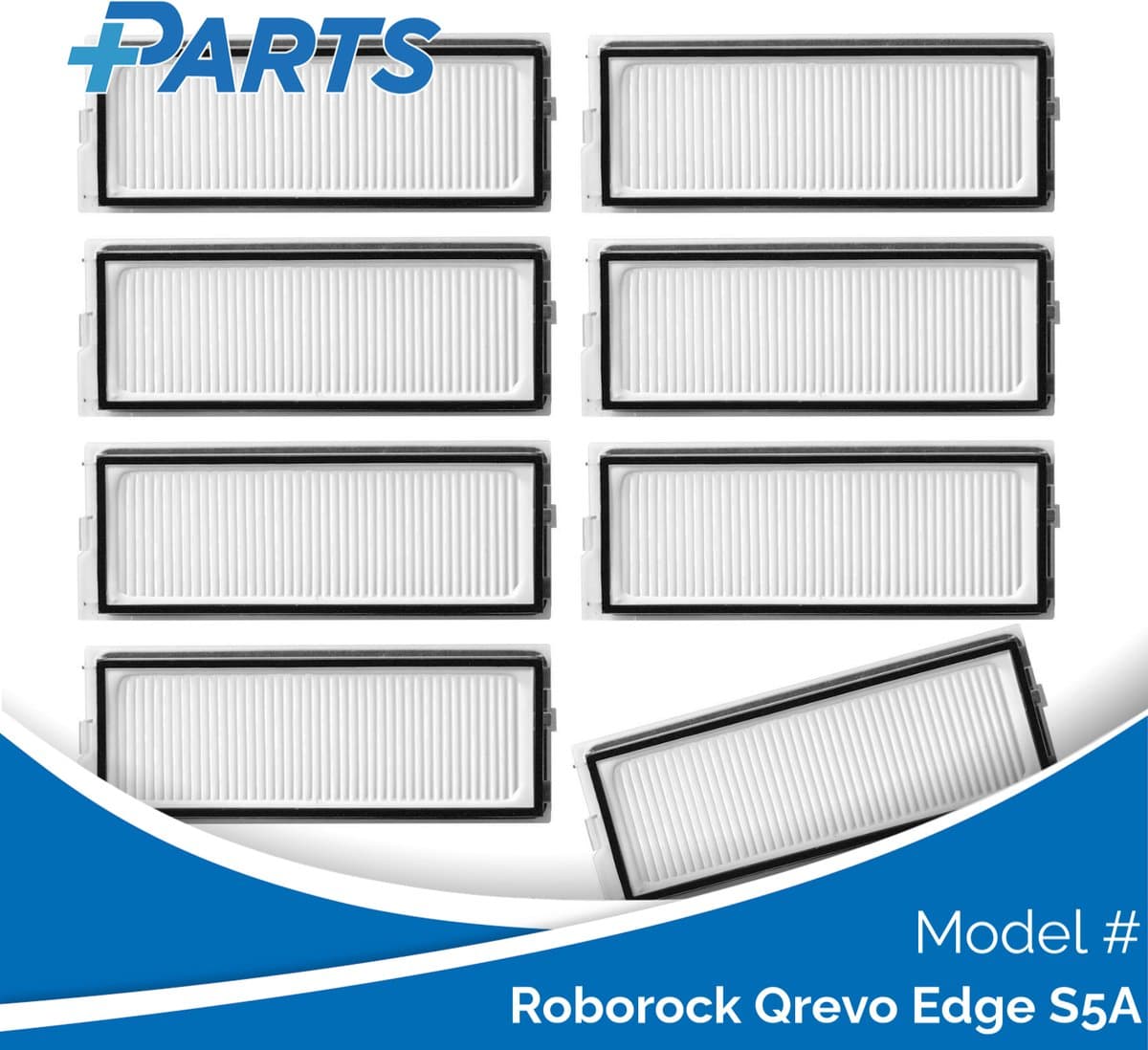 Roborock Qrevo Edge S5A Filters (8 Stuks, Plus.Parts® alternatief voor 8.02.0296) — afbeelding 1