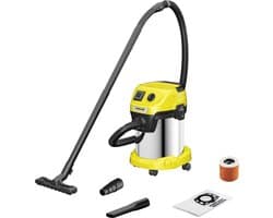 Kärcher WD 3 P S V-17/4/20 Nat-en Droogzuiger - 1000 W - RVS container 17 liter - Geïntegreerd stopcontact aansluiting gereedschap - Patroonfilter