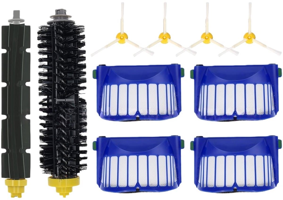 Vervangende Onderdelen Accessoires - Geschikt voor iRobot Roomba 600 Serie 694 676 675 692 695 677 671 690 680 660 650 620 614 610 600 Stofzuiger Robot - 1 Paar Hoofdborstel 4 Filter 4 Zijborstel - Reserveonderdelen — afbeelding 1