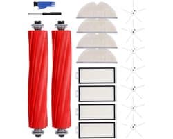 Reserveonderdelen, accessoires, geschikt voor Roborock Q7/Q7+/Q7 Max/Q7 Max+ stofzuiger, 2 hoofdborstels, 4 schoonmaakdoeken, 4 HEPA-filters, 7 zijborstels, 1 borstelreinigingsgereedschap,