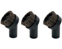 3 stuks Vervangende ronde stofborstel met zachte haren voor stofzuiger - 32 mm (1,25 inch) zwarte borstel - voor stofzuigerslang van 32 mm - Stofzuigerborstel voor het reinigen van auto, bank en stoel