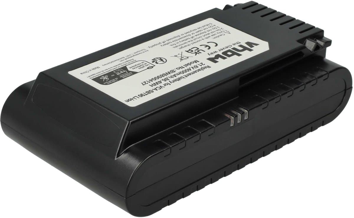 vhbw Vervangende batterij voor Samsung VS15R8542S1, VCA-SBT90EB, VS15R8542S1/ET voor stofzuigers, zwart (4000 mAh, 21,6 V, Li-ion) — afbeelding 1