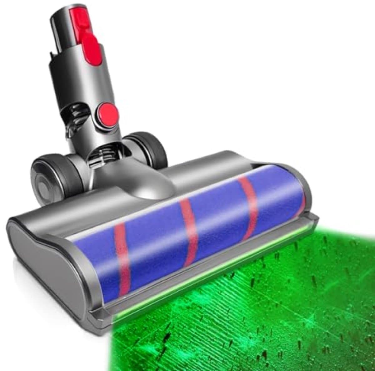 LED Vloerzuigmond met Stofdetectie - Zachte Roller Borstel Compatibel met Dyson V7 V8 V10 V11 V15 - Vervangend Onderdeel voor Harde Vloeren — afbeelding 1