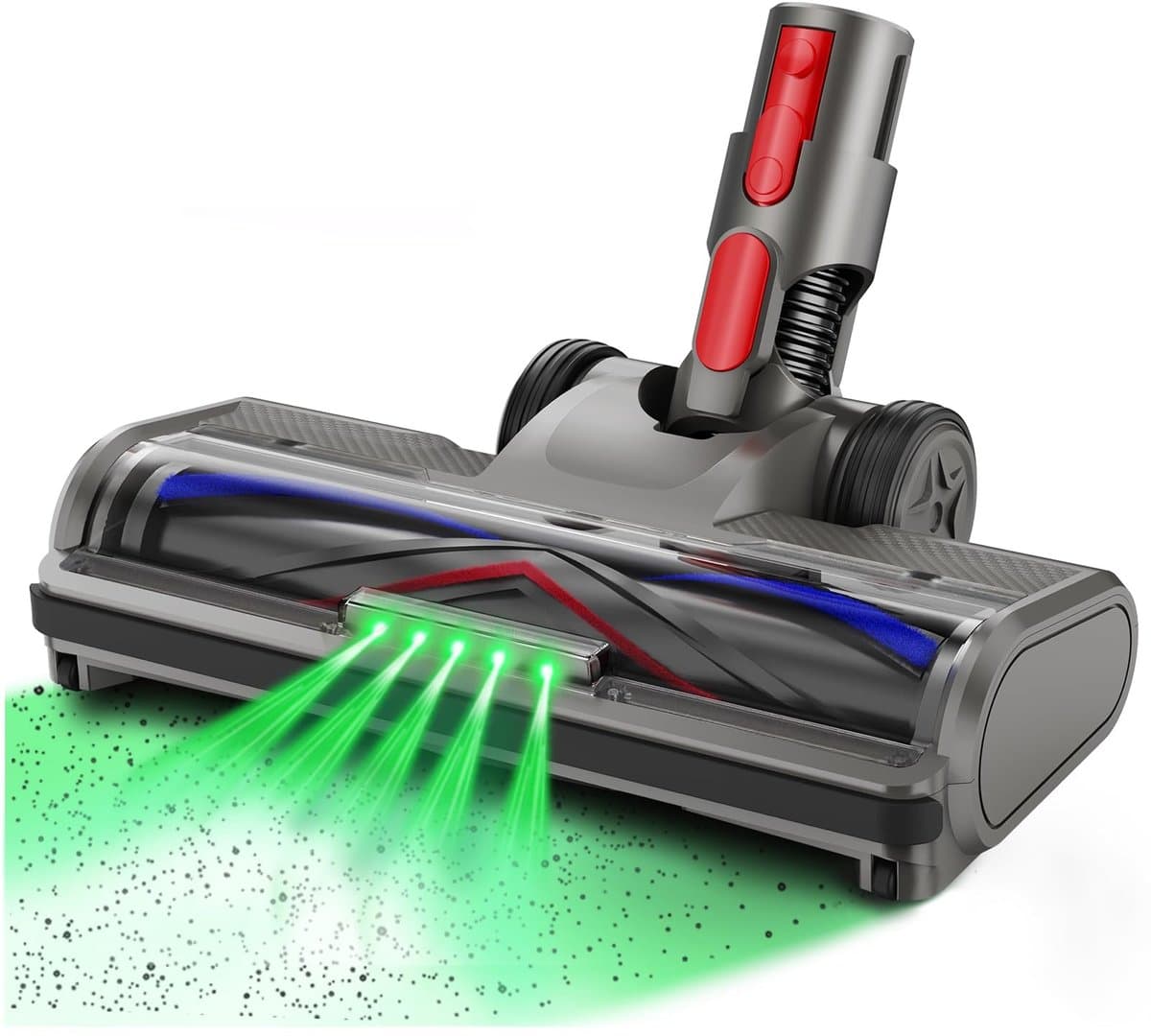 Stofzuigerborstel - Zuigmond Geschikt voor Dyson Steelstofzuiger V7/V8/V10/V11/V15/G5 - Vloerzuigmond - Stofzuigermondstuk - Stofzuigeraccessoires - Met LED Lampen - Zwart — afbeelding 1
