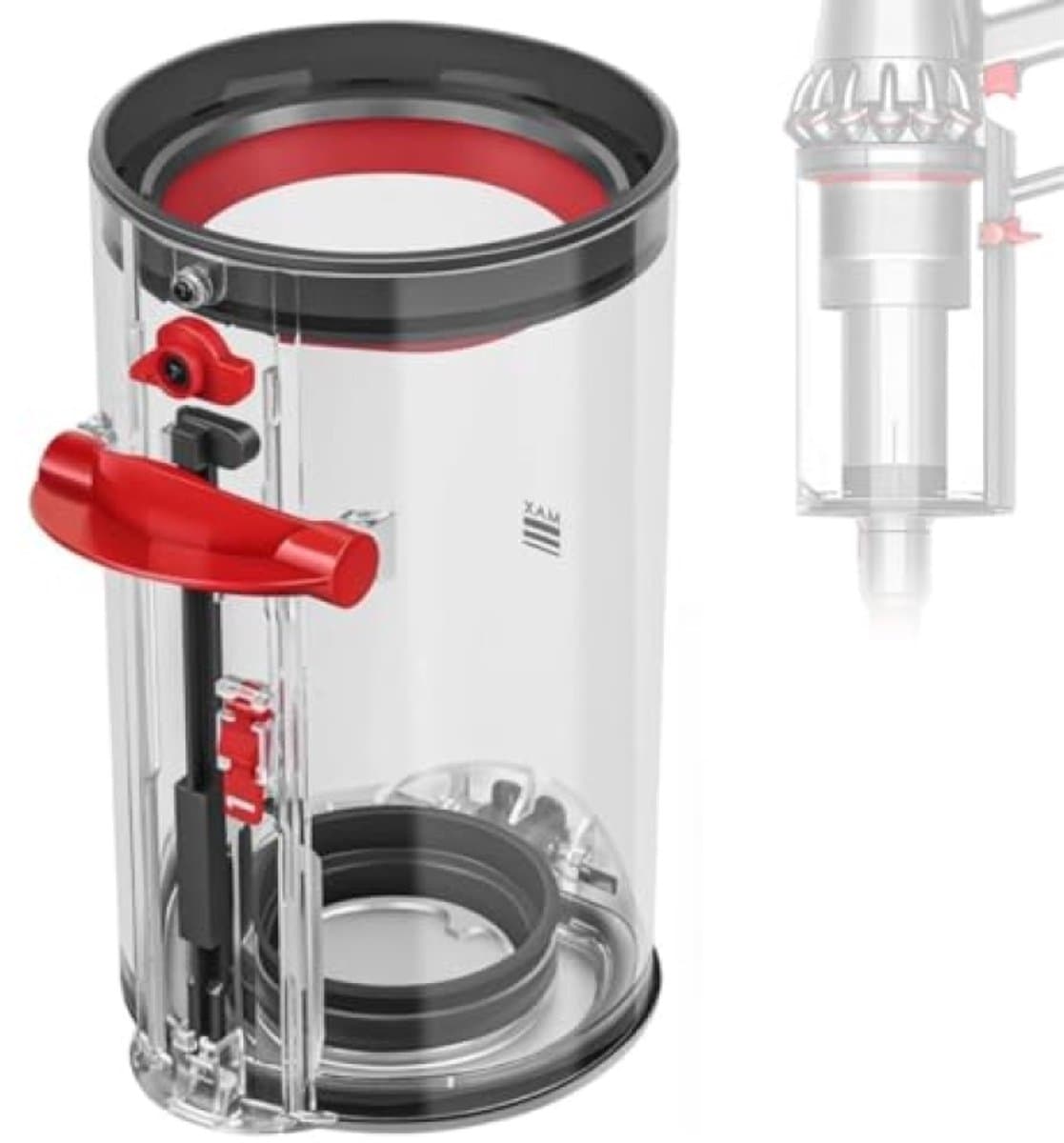 PromoHome Stofreservoir vervanging voor Dyson V10 SV12 SV13 SV27 – Transparant stofbakje — afbeelding 1