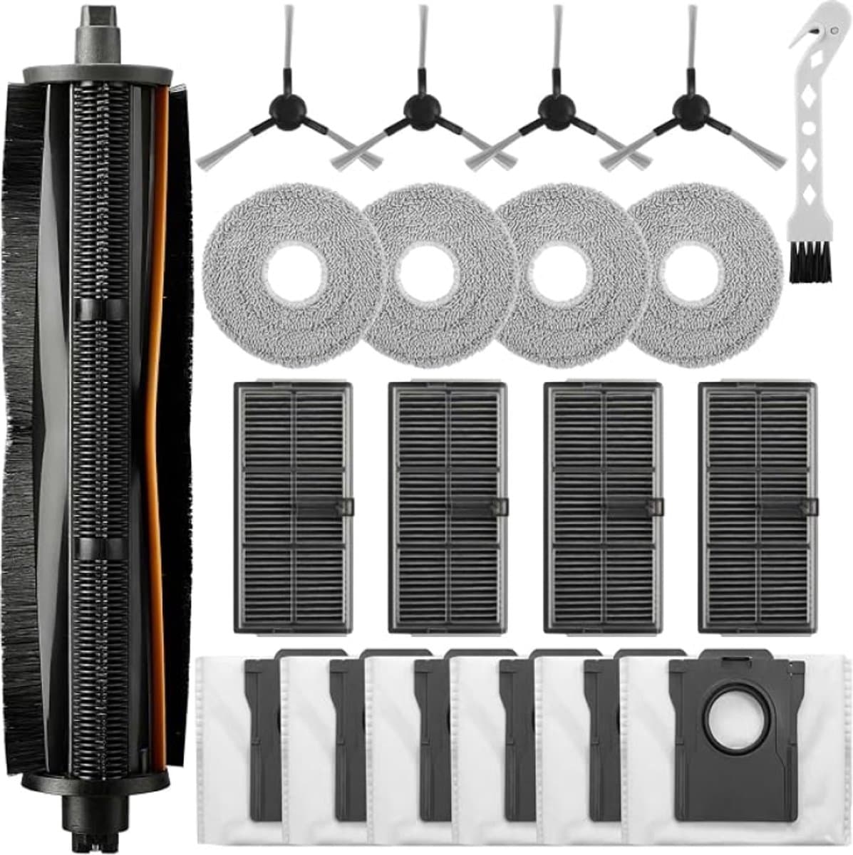 Vervangingsset accessoires voor Dreame L10s Pro Ultra Heat, L10s Ultra Gen 2, X30 Ultra, Mova E30 Ultra – 1 hoofborstel, 4 zijborstels, 4 HEPA-filters, 4 doekjes, 6 stofzakken — afbeelding 1