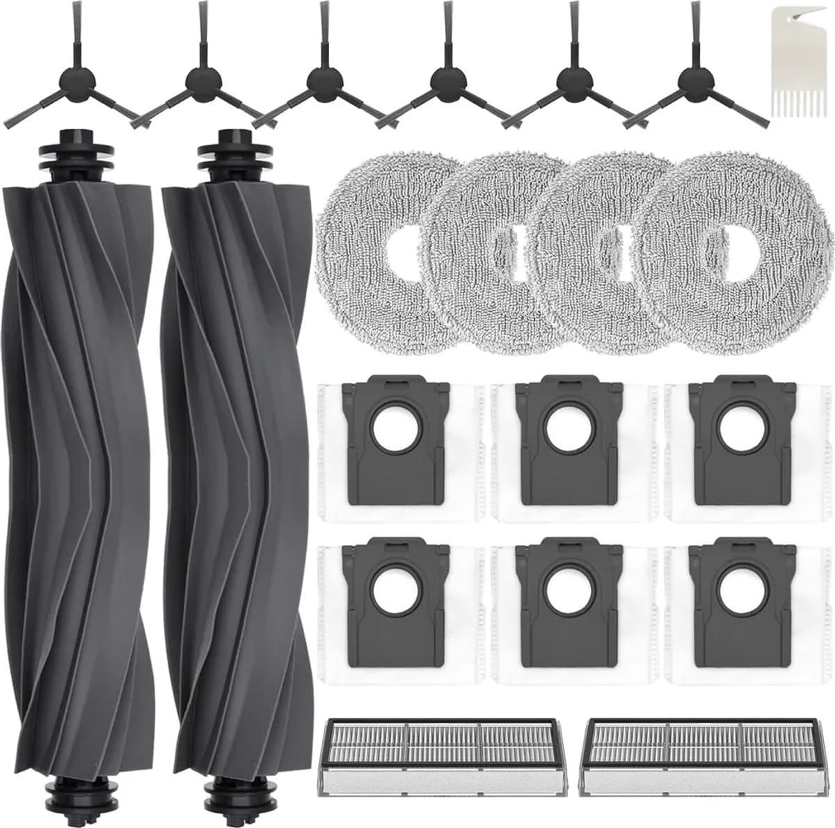 Accessoirekit Geschikt voor Dreame L10s / X30 Ultra / MOVA E30 Ultra en JKOISL: 2 rolborstels, 6 stofzakken, 4 dweilpads, 6 zijborstels, 2 filters — afbeelding 1