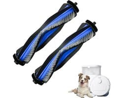 Tweedelige set Geschikt voor Ecovacs Deebot X9 Pro Omni: hoofdborstelaccessoire, rolborstel en reserveonderdelen.