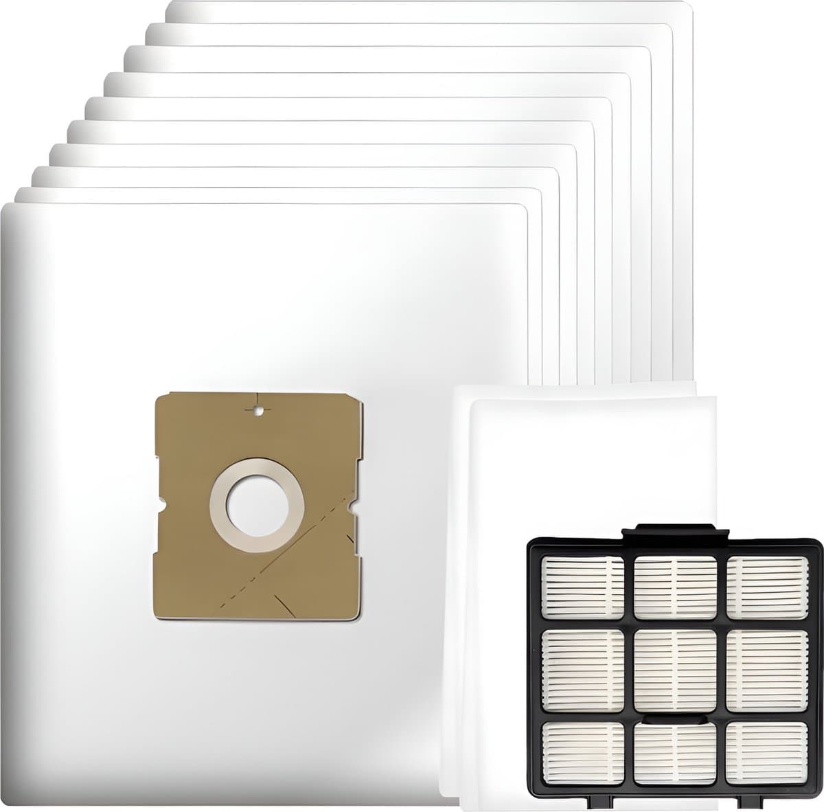 10x Stofzuigerzakken, 1x HEPA filter, 2x micro / motor filter geschikt voor Inventum ST306 ST307 ST308 stofzuigers - Vervanging stofzakken SZ300 21200900119, 21200900120 en 21200900010 — afbeelding 1