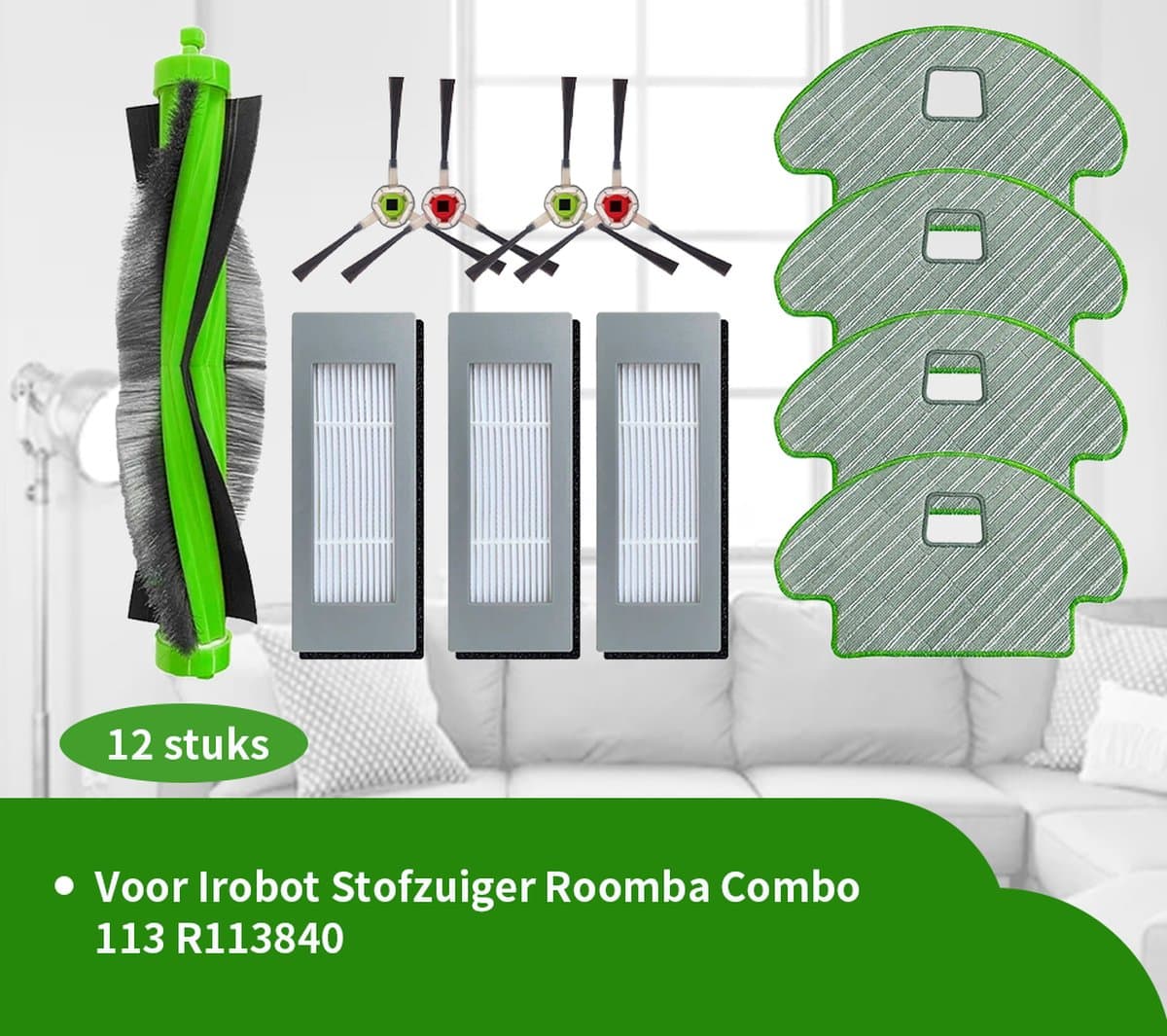 Replacements® onderdelen geschikt voor Irobot Roomba Combo 113 - 12-delig — afbeelding 1