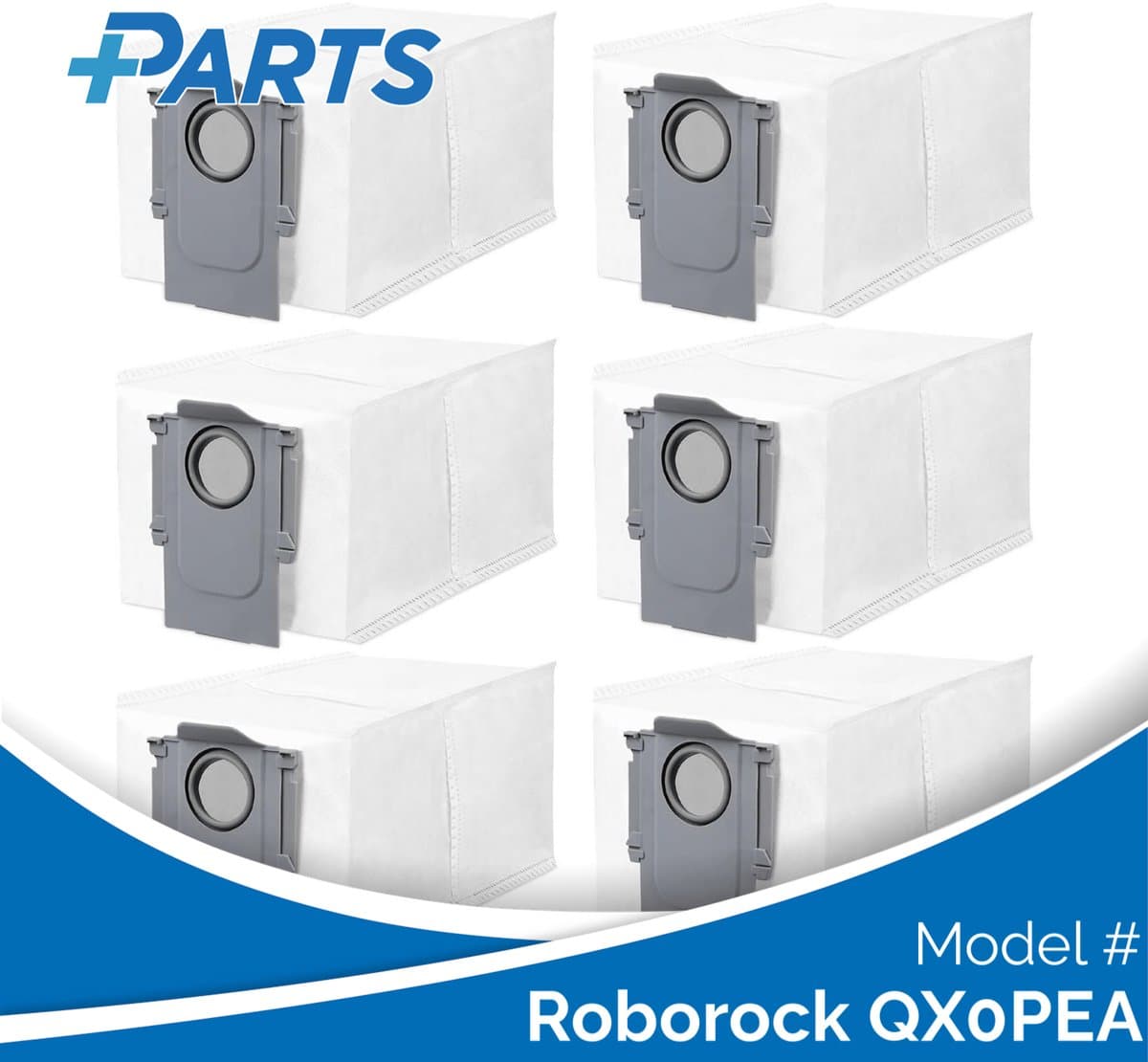 Roborock QX0PEA Stofzakken (6 Stuks, Plus.Parts® alternatief voor 8.02.0239) — afbeelding 1