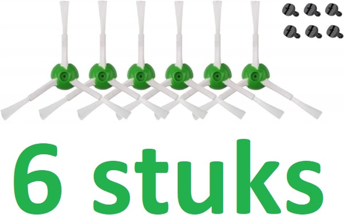 6 x zijborstel - kwmobile - geschikt voor Roomba e5/ i7 en i7+ robotstofzuiger reserve vervangingsonderdelen set - Compatibel met Roomba e5/ i7 en i7+ robotstofzuiger - 6 Borstels — afbeelding 1