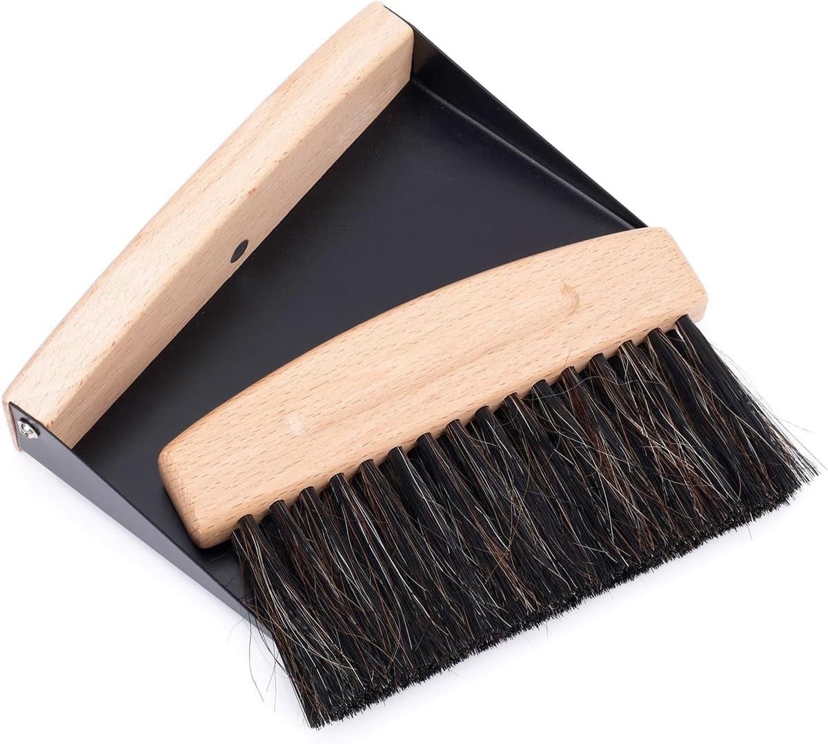 Tafelbezem en Blik - Mini Schoonmaakset - Bureau Reinigen - Ingebouwde Magneet - 155 cm - Zwart — afbeelding 1