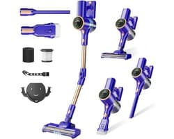 Draadloze Stofzuiger - Lichtgewicht Model - Snel Huis Schoonmaken - 180° Buigbaar - 40 Min Looptijd - Blauw