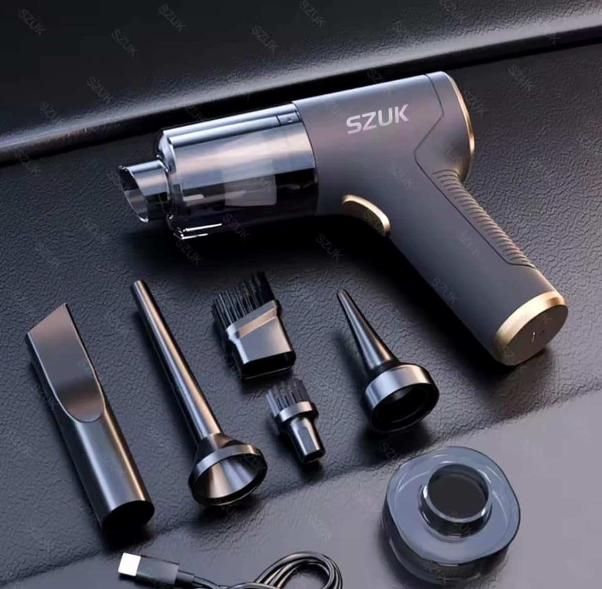 Draagbare Kruimeldief - Handstofzuiger Krachtig - Auto Huis Schoonmaken - 98000PA Zuigkracht - 4000mAh Batterij - Zwart — afbeelding 1