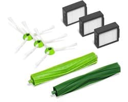 Vervangingsset Geschikt voor iRobot Roomba e- en i-serie - 3 hoogwaardige filters, 3 hoekborstels en 1 multifunctionele vloerborstelset - Groen