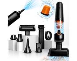 Mondura® PowerClean - Handstofzuiger - Auto Stofzuiger - Kruimeldief Snoerloos 3-in-1 – Mini Kruimelzuiger Voor Hondenharen – Air Duster – 6 Opzetstukken