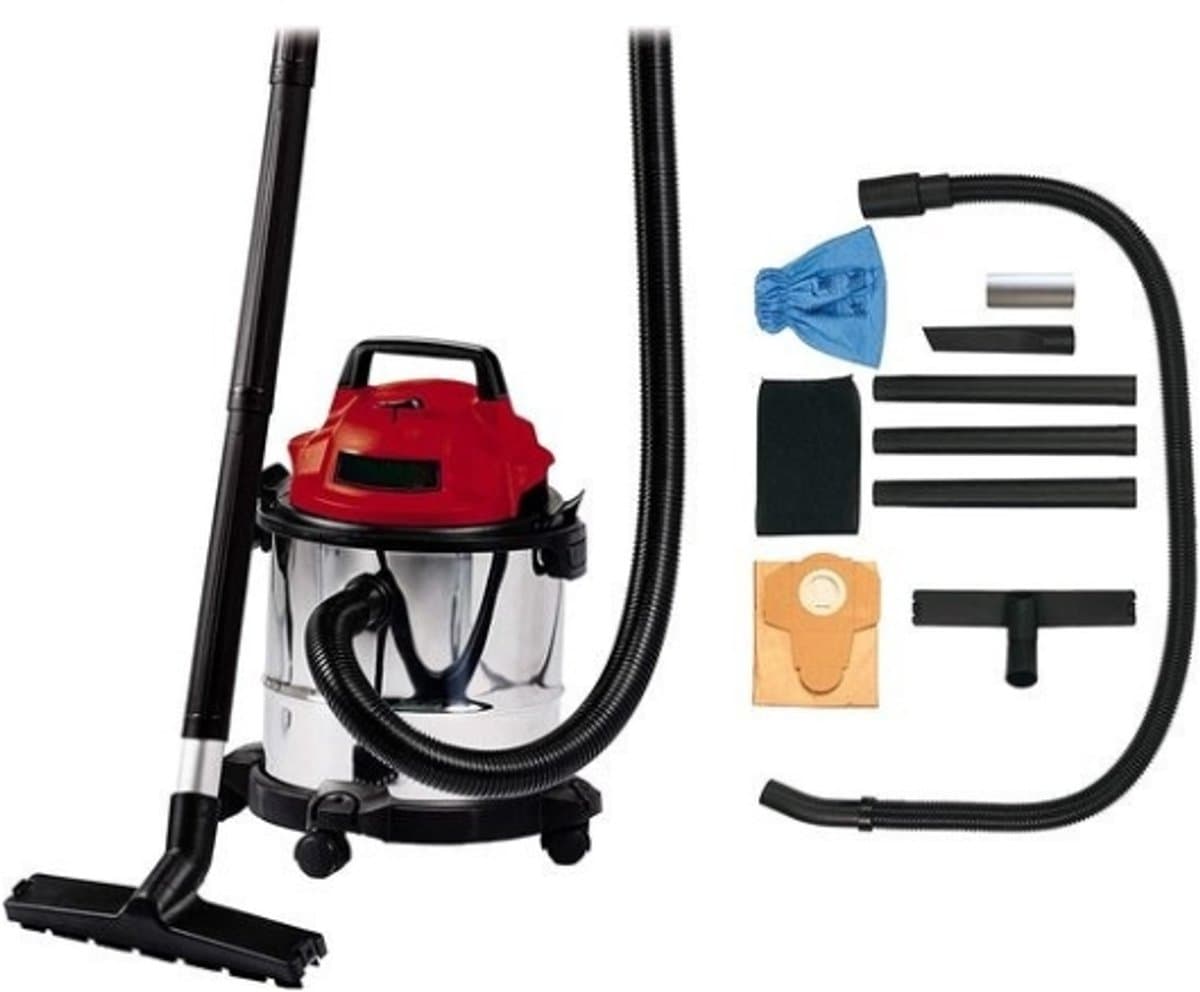 Intelectro Stofzuiger - Transformeer je Schoonmaakroutine met onze Krachtige Stofzuiger - Roestvrijstalen Reservoir van 12 liter en Handige Accessoires - Droog/Nat Stofzuiger - 12L - 1250W - Rood/Zwart - Levering Sneller dan Aangegeven! — afbeelding 1