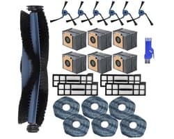 Geschik voor Eufy X10 Pro Omni Robotstofzuiger Vervangende Onderdelen, 24-delige vervangende onderdelen, inclusief (6* stofzakken, 1* hoofdborstel, 4*filters, 6* dweilen, 6* zijborstels, 1* borstel)