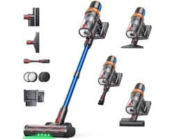 Steelstofzuiger Draadloos - 650W Vermogen - 1,8 Liter Inhoud - Zwart - Voor Alle Vloeren - Accu Stofzuiger