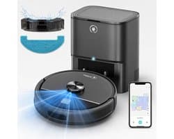 STEGA RoboCleaner Max - Robotstofzuiger met Leegstation en Dweilfunctie - 5000 Pa - LDS Lasernavigatie - App - 150 min