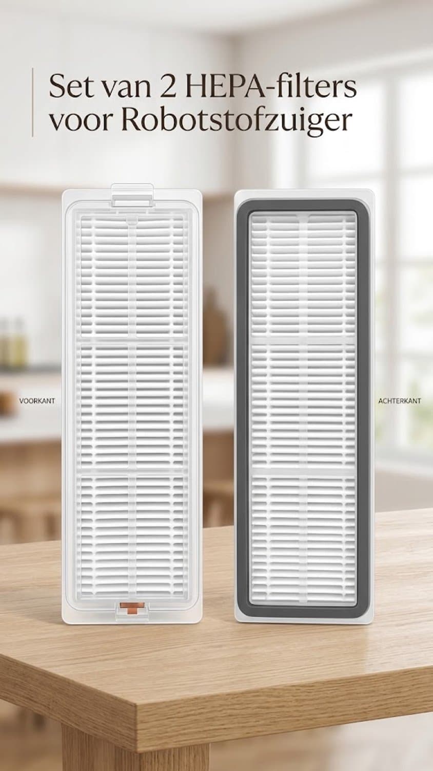 Set van 2 - Vervangend HEPA Filter Geschikt voor Xiaomi Mi Robot / Roborock S5 / T6 / T7 - Robotstofzuiger Accessoires — afbeelding 1