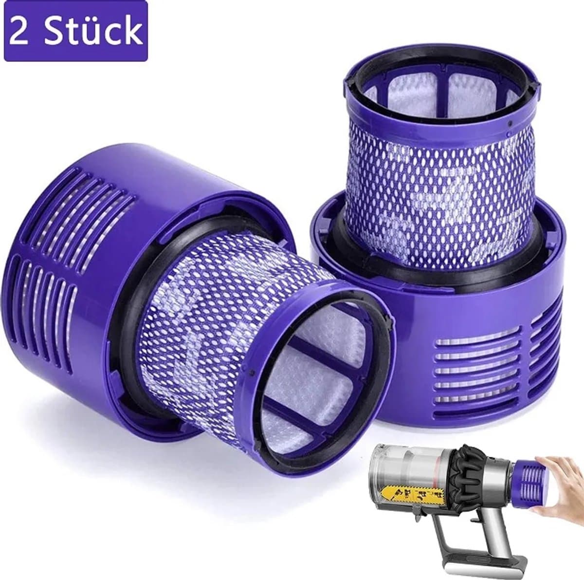 HEPA-filters / wasbaar Geschikt voormotorfilter Geschikt voor Dyson Cyclone V10 Absolute, Absolute Pro, Absolute Extra, Absolute Extra +, Absolute Extra Pro, SV12 — afbeelding 1
