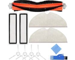 Replacement Parts gescht voor Dreame D9/L10 Pro/D9 Max/D9 Pro/L10 Robot Vacuum Cleaners, Accessories Kit 1 Main Roller Brush, 2 HEPA Filters, 4 Side Brushes, 2 Mop Cloths Pads (9 Pack)