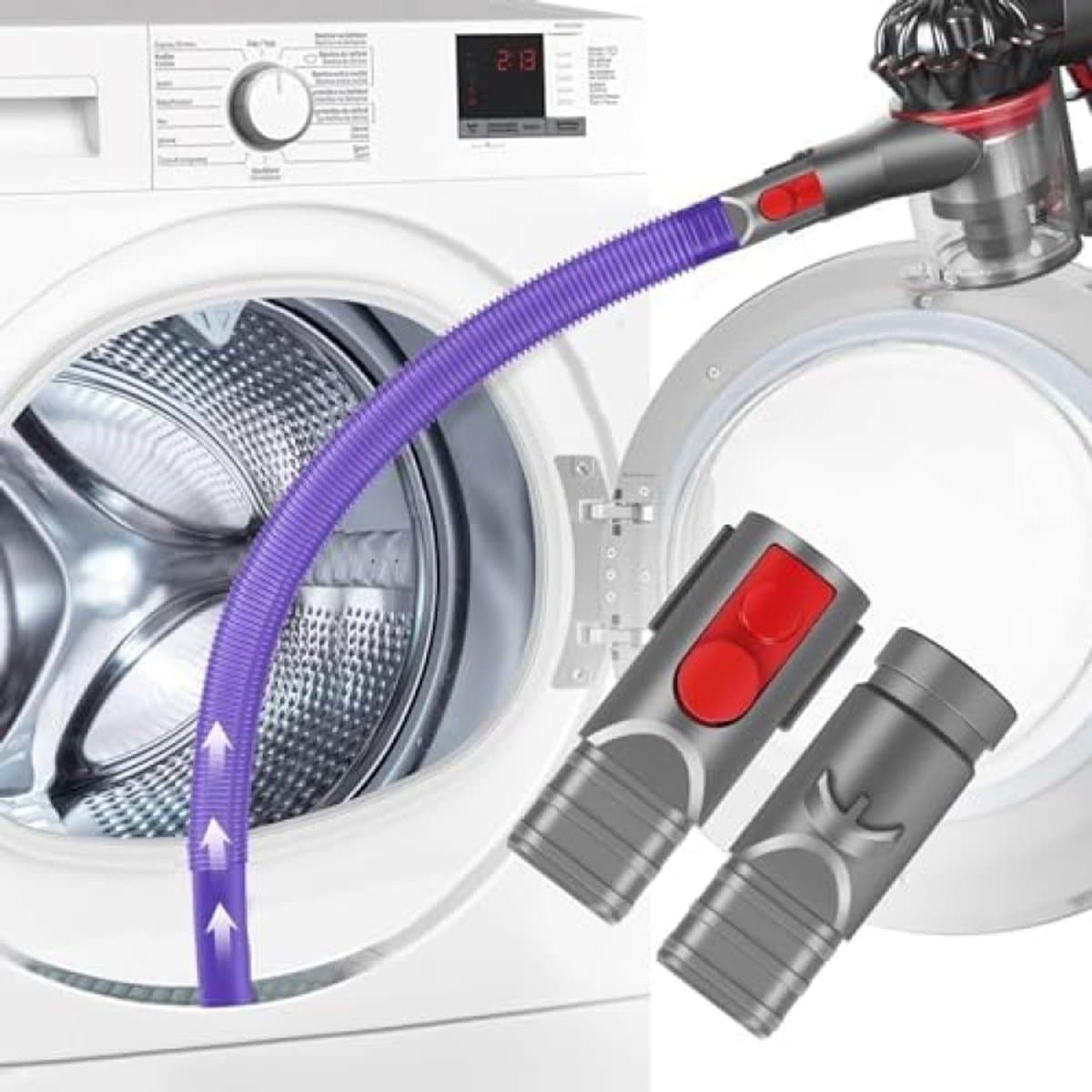 PromoHome Universeel Flexibel Spleetmondstuk Geschikt voor Dyson V15 V12 V11 V10 V8 V7 V6 - Lange 81 cm Flexibele Zuigmond voor Meubels, Auto's en Nauwe Ruimtes - Inclusief 2 Adapters — afbeelding 1