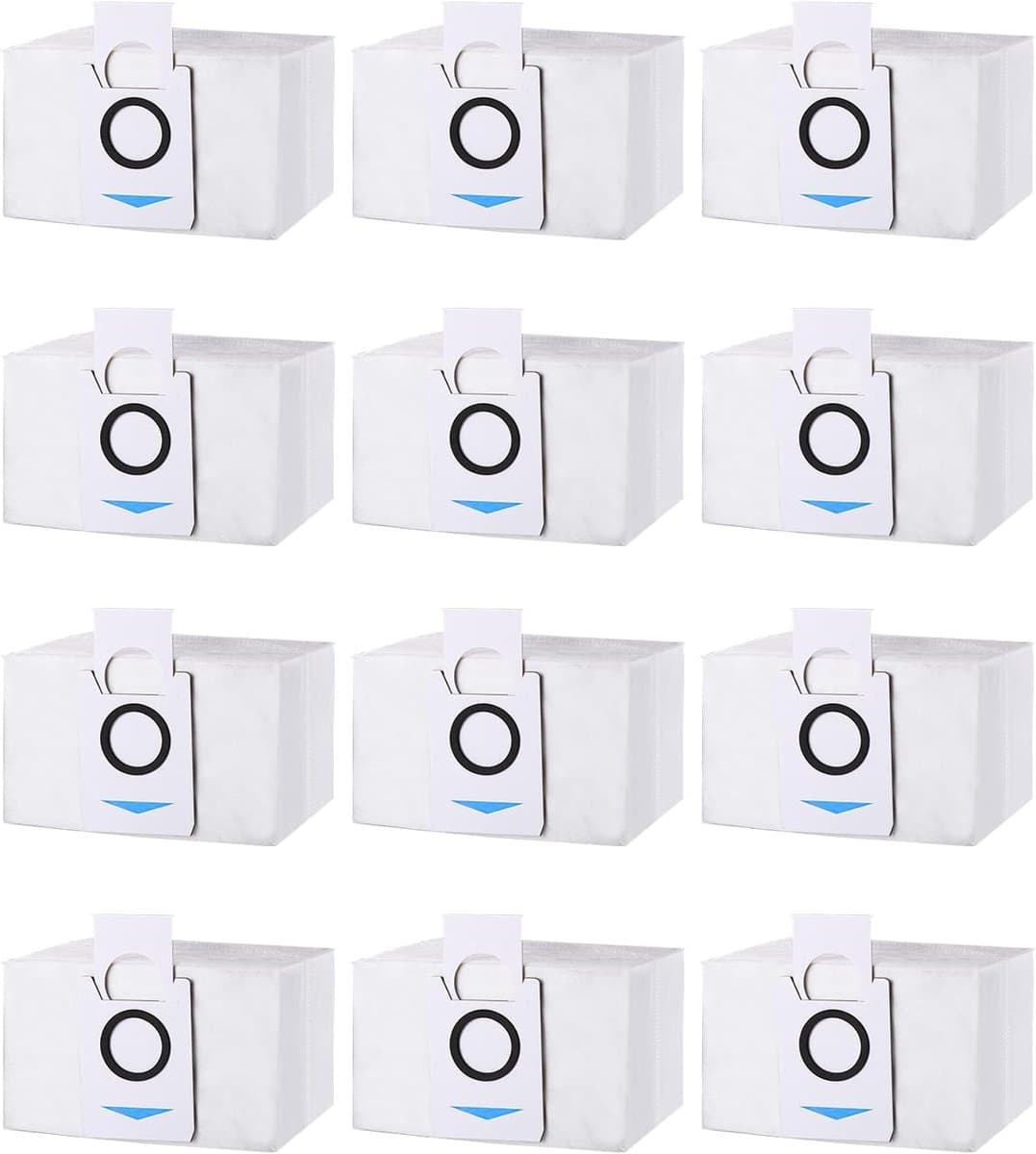 12 Stuks Stofzak Accessoires voor Ecovacs Deebot X1 Omni & X1 e Omni, T20 omni, T20e Omni Zuigstation, Reserve Stofzuigerzakken Compatibel met Ecovacs Deebot, 3.2L Grote Capaciteit Stofzuigerzak. — afbeelding 1
