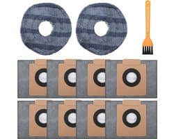 8 stuks stofzakken vervanging + 2 wasbare dweildoeken compatibel met Eufy Clean X8 Pro robotstofzuiger, zelfleeg station, grote capaciteit stofzuigerzakken, stofzuigeraccessoires