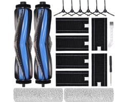 Vervangende accessoires Geschikt voor Ecovacs Deebot X8 Omni/X8 Pro Omni robotstofzuiger, reserveonderdelen met 2 hoofdborstels, 2 dweilrollen, 6 filters, 6 zijborstels, reinigingsborstel en schroevendraaier