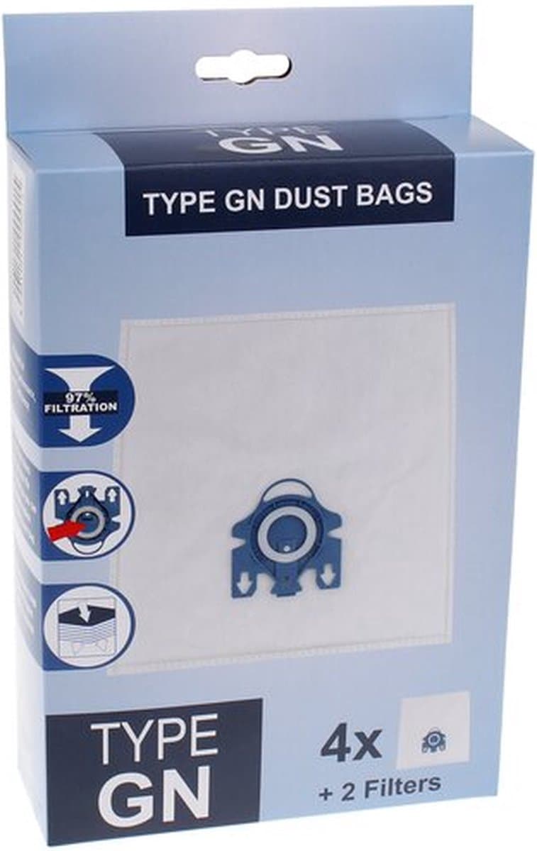 Geschikt voor MIELE - Stofzuigerzak GN HyClean 3D 4 Zakken + 2 Filters - 09917730 — afbeelding 1