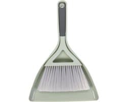 Stoffer en blik set - Bezem en blik - Snel opruimen - Ergonomisch handvat - 31x21x4CM - Groen