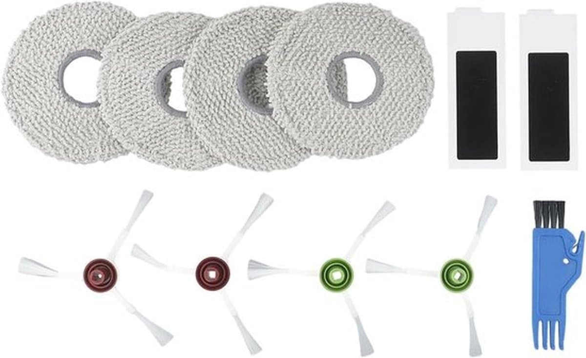 Vervangende onderdelen voor OMNI stofzuiger - T20 reserveonderdelen - accessoires - 4 zijborstels + 2 stofzuigerfilters + 4 dweildoeken + 1 reinigingsborstel — afbeelding 1