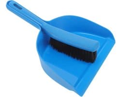 Stoffer en blikset - Reinigingsset - Snel opruimen - Compact ontwerp - 26 x 20 cm - Blauw