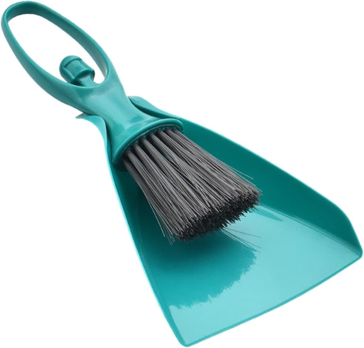 Mini bezem veger - Kleine set - Bureau schoonmaken - Hoekbereik capaciteit - 20 cm - Grijs — afbeelding 1